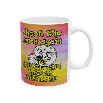 shoot the moon again - White Mug (color blur)