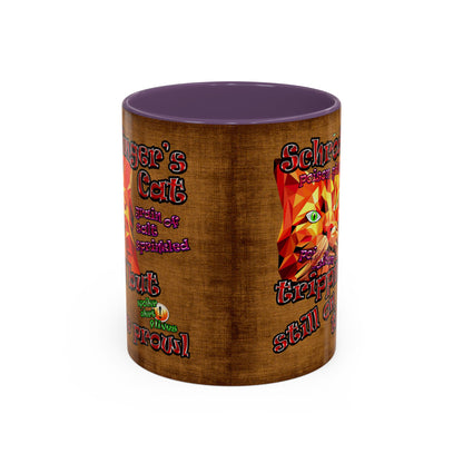 schrodinger's cat - Accent Mug (brown papyrus)