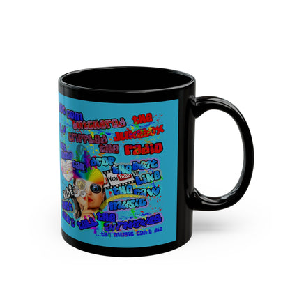 drop the beat - Black Mug (turquoise)