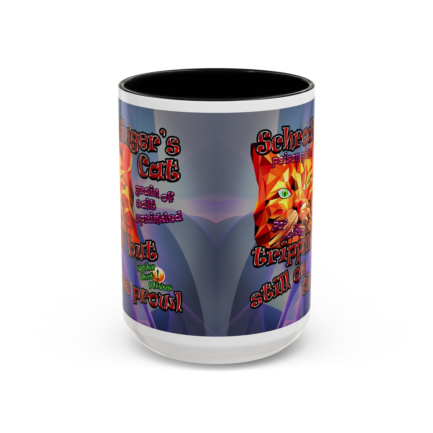 schrodinger's cat - Accent Mug (grey-pink wave)