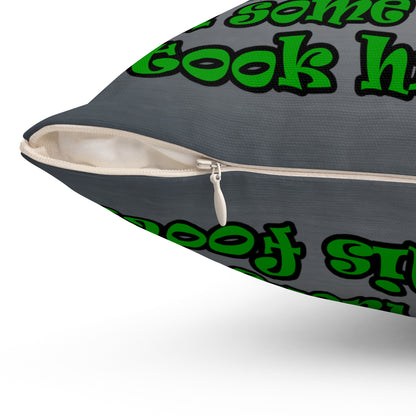 turtle race - Spun Polyester Square Pillow - (grey-light grey)