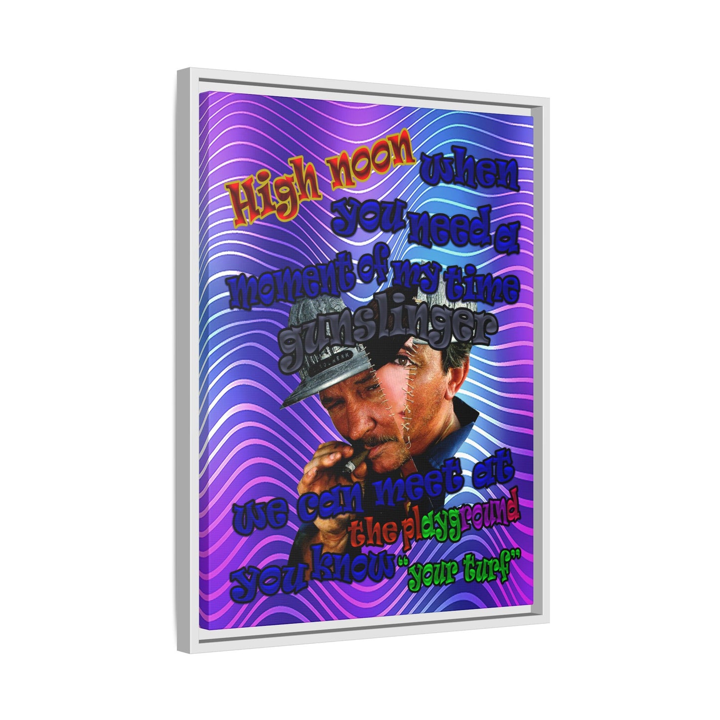 high noon - framed canvas art (purple wave)
