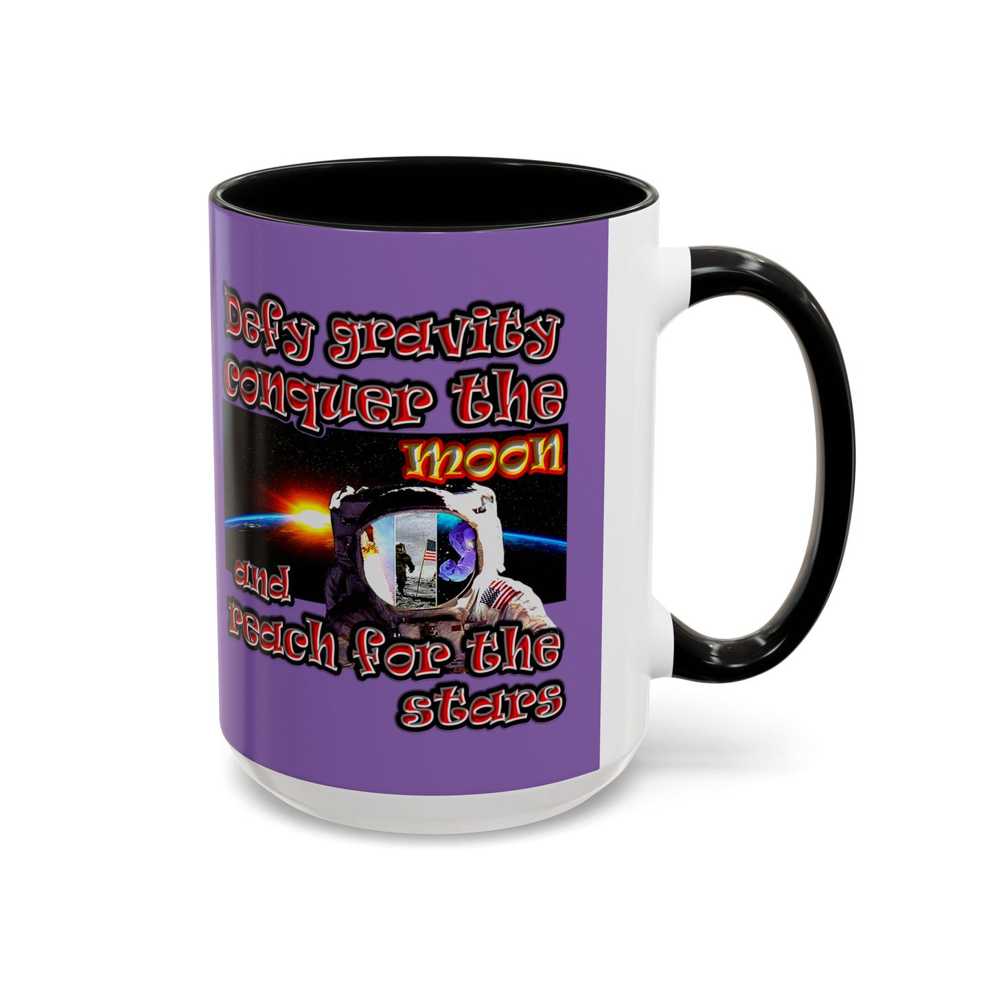 defy conquer reach - Accent Mug (light purple)