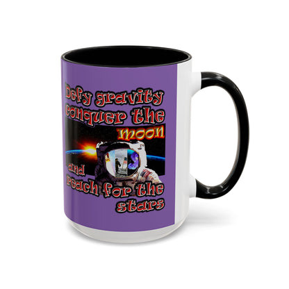 defy conquer reach - Accent Mug (light purple)