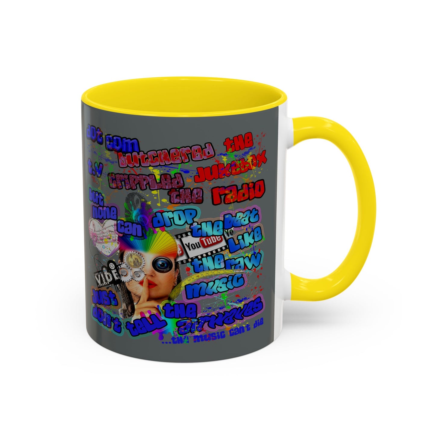 drop the beat - Accent Mug (dark grey)