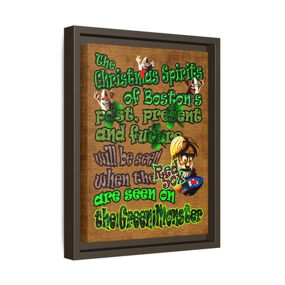 christmas spirits of boston - framed canvas art (brown papyrus)