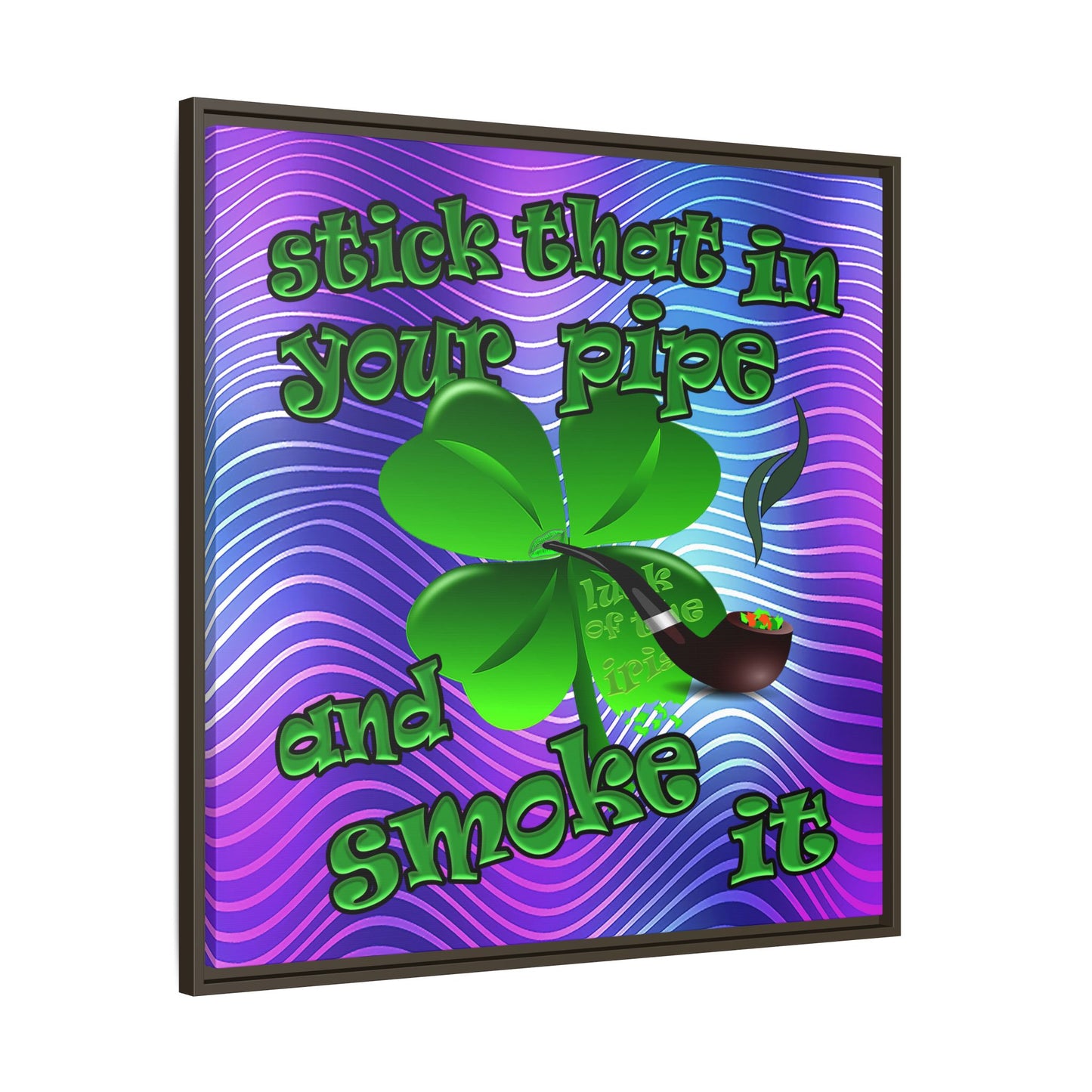 stick that in your pipe and smoke it - framed canvas art (purple wave)