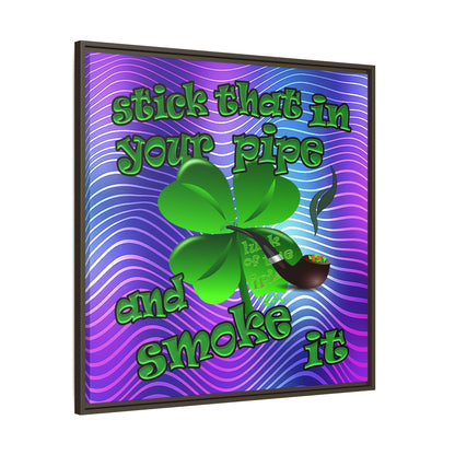 stick that in your pipe and smoke it - framed canvas art (purple wave)