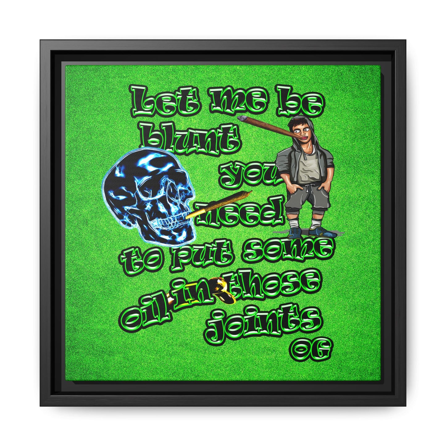 og - framed canvas art (green turf)