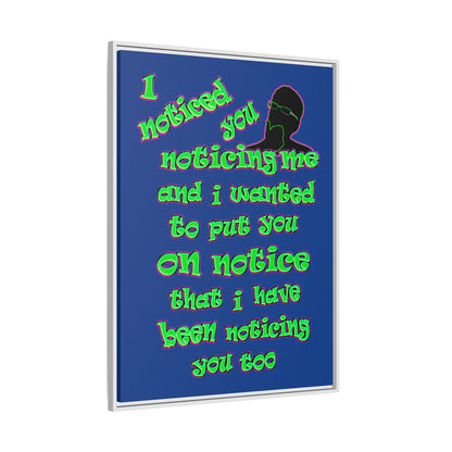 noticed you noticing - framed canvas art (dark blue)