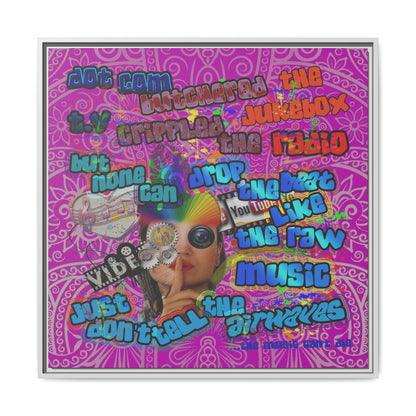 drop the beat - framed canvas art (pink swirl)