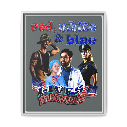 rw&b lives matter - framed canvas art (dark grey)