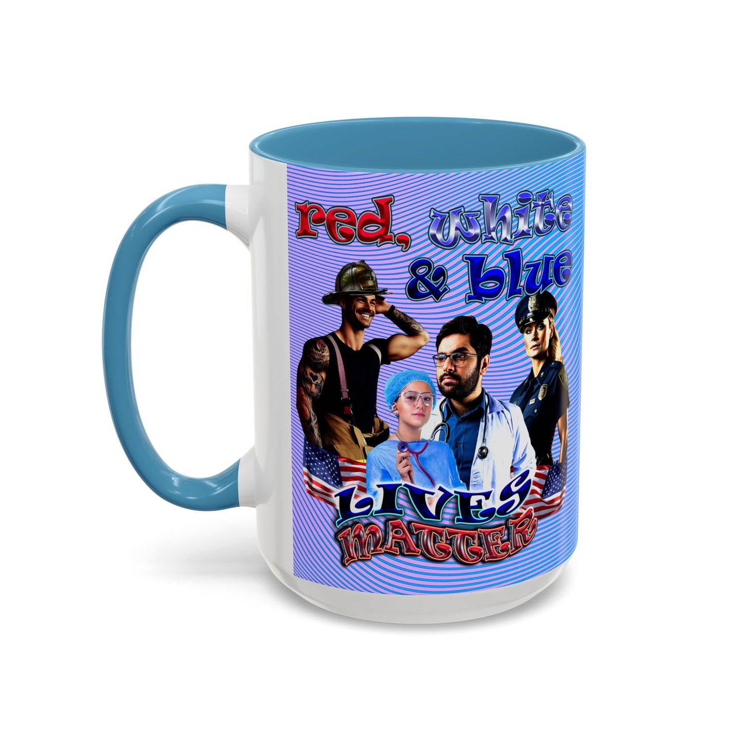 rw&b lives matter - Accent Mug (light blue-purple wave)