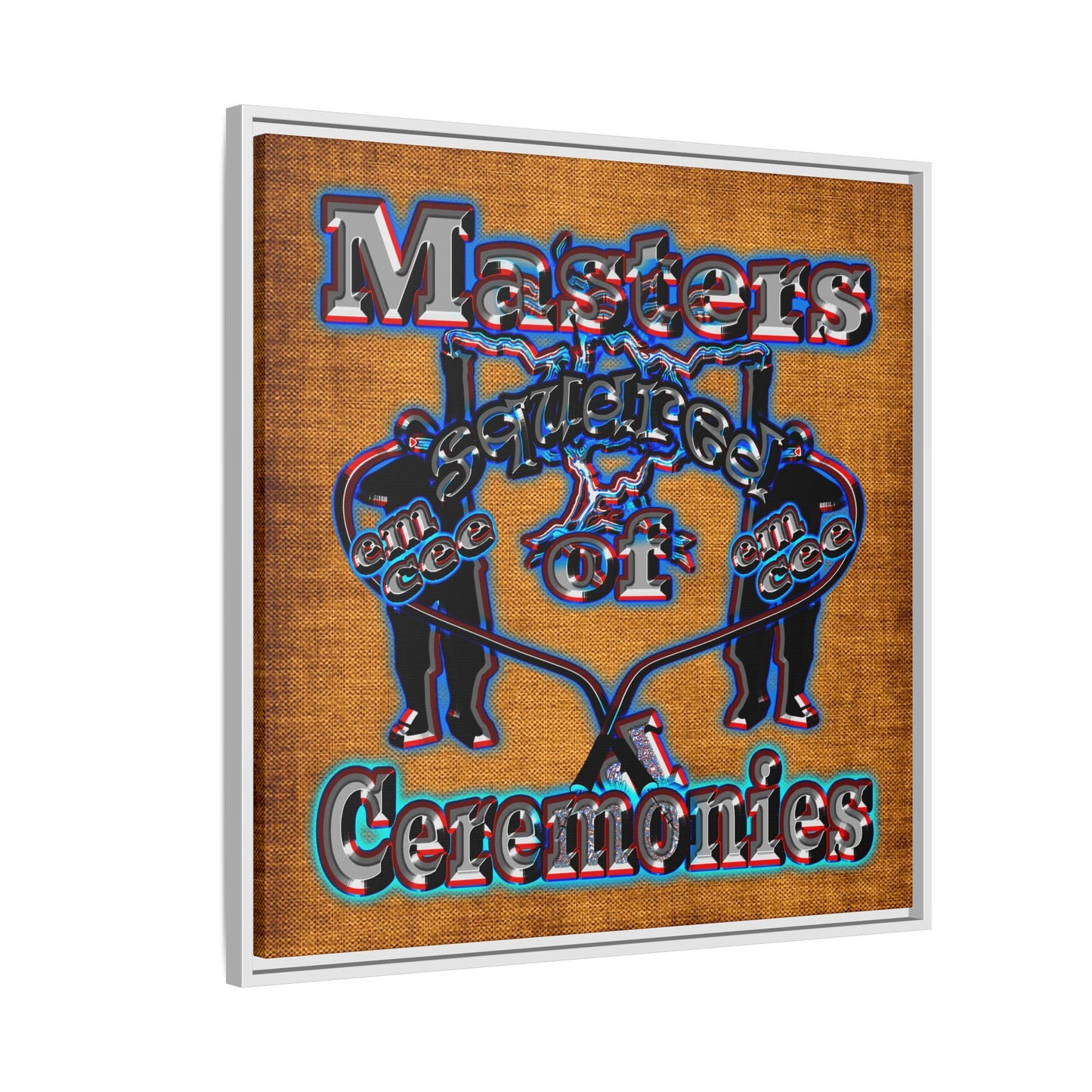 em cee squared - framed canvas art (brown papyrus)