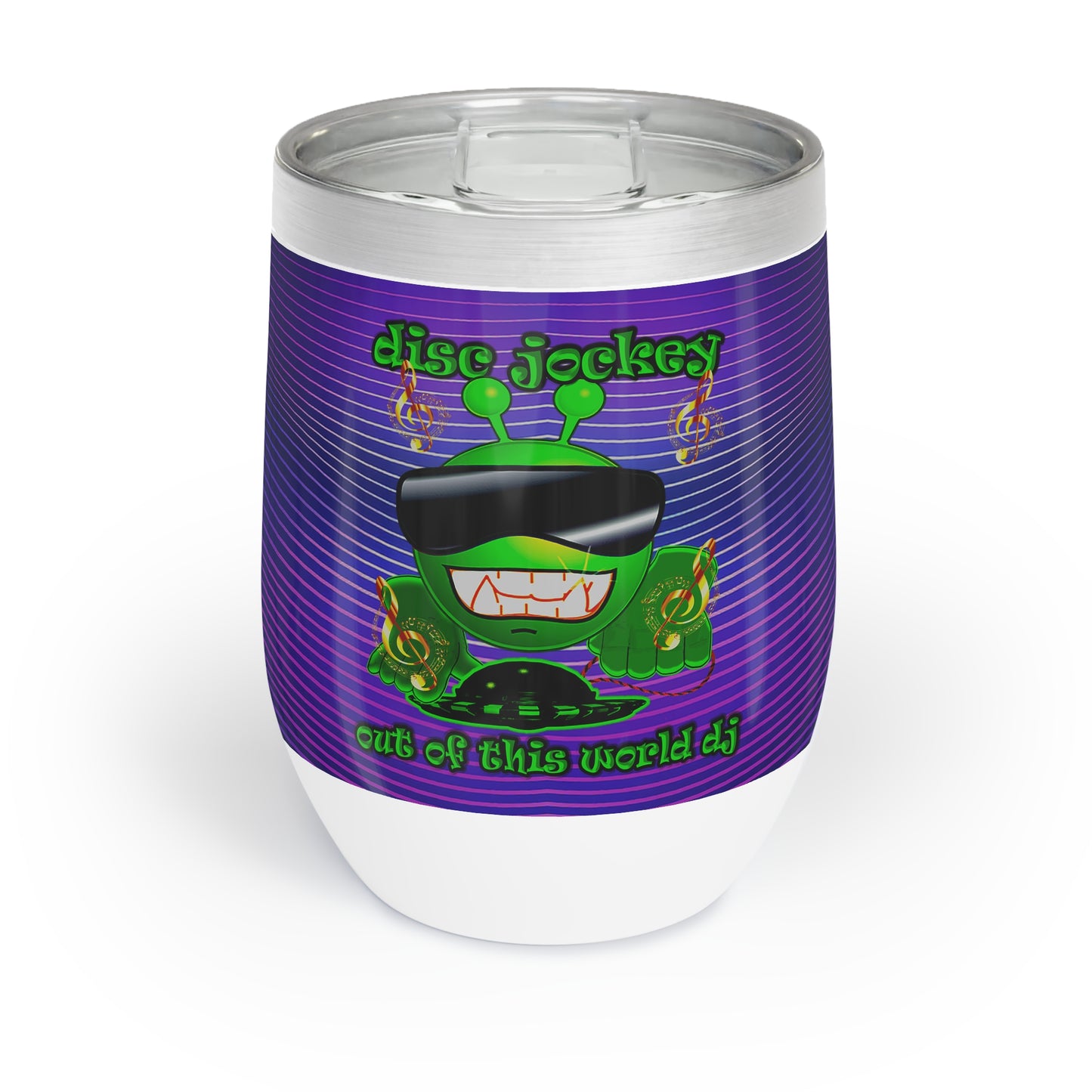 disc jockey - Chill Wine Tumbler (purple wave)