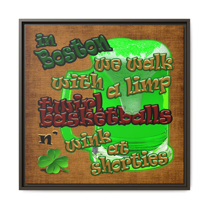 celtics logo - framed canvas art (brown papyrus)