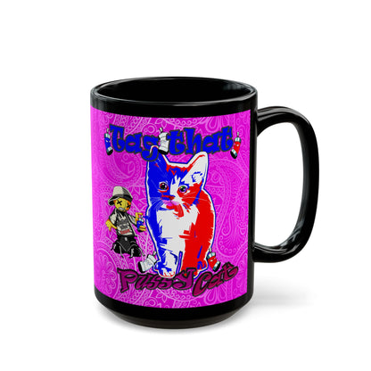 tag that - Black Mug (pink swirl)