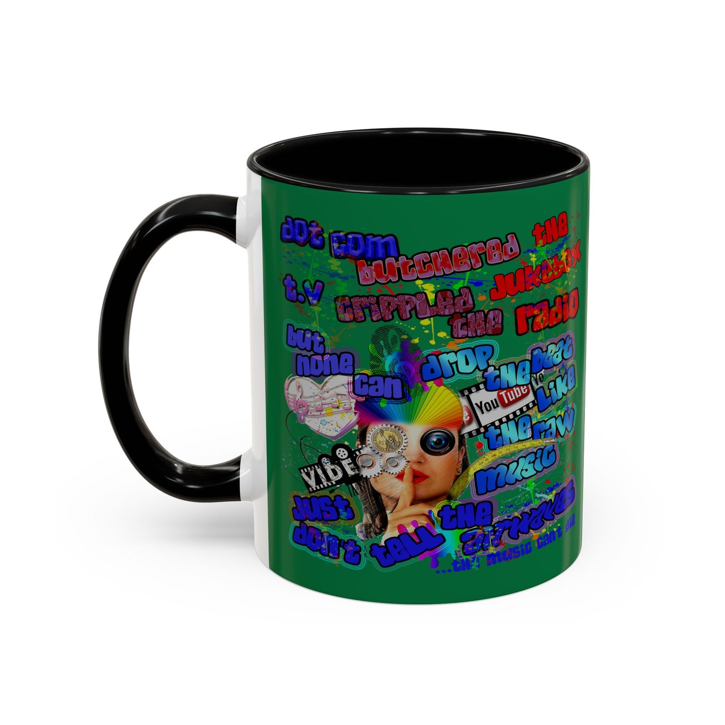 drop the beat - Accent Mug (dark green)