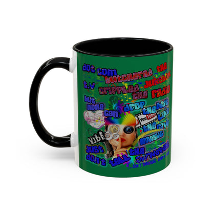 drop the beat - Accent Mug (dark green)