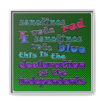 declaration of the independents - framed canvas art (logo green)