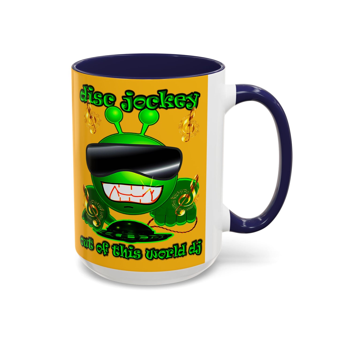 disc jockey - Accent Mug (yellow)