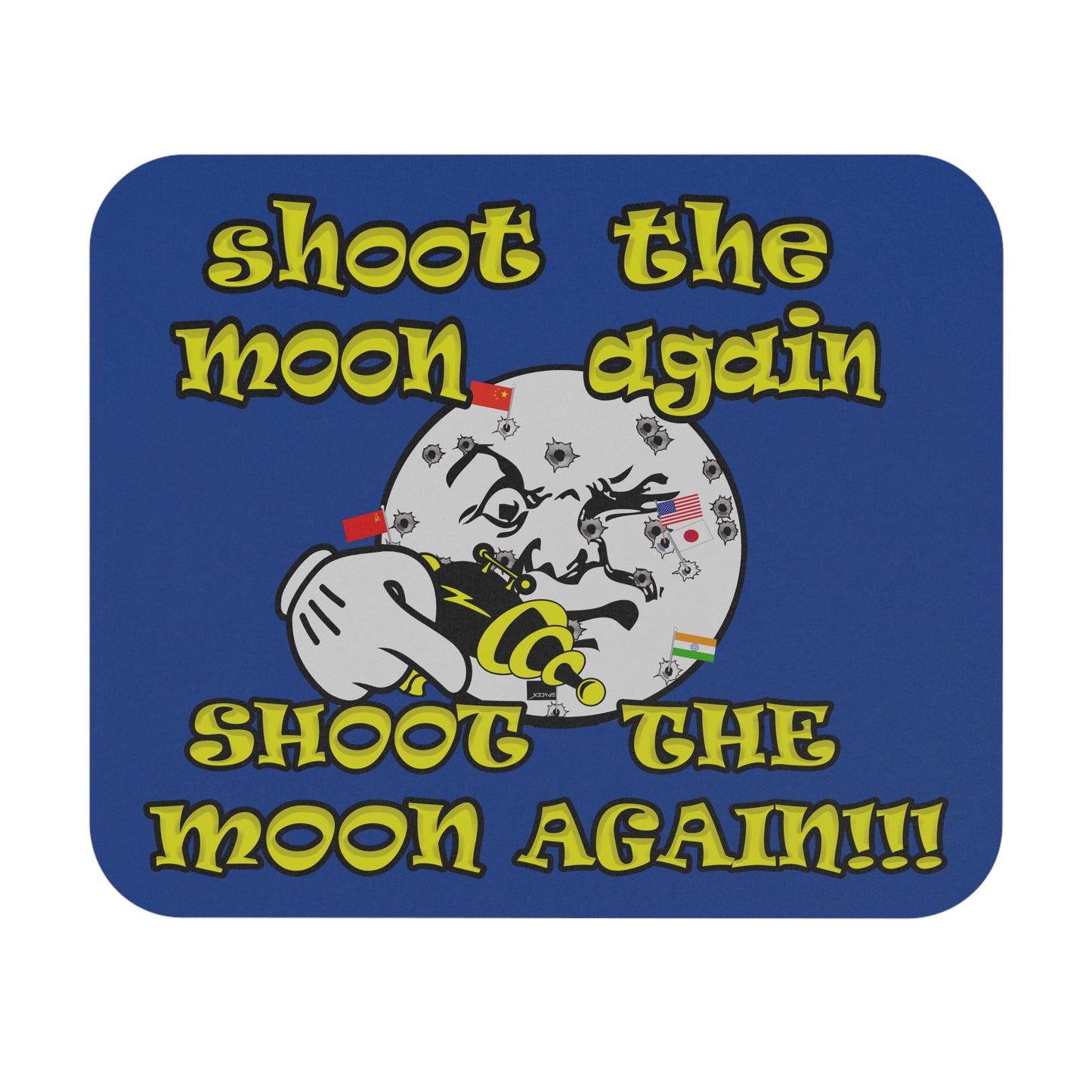 shoot the moon again - Mouse Pad (Rectangle) (dark blue)