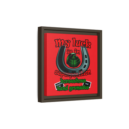 my luck - framed canvas art (red)