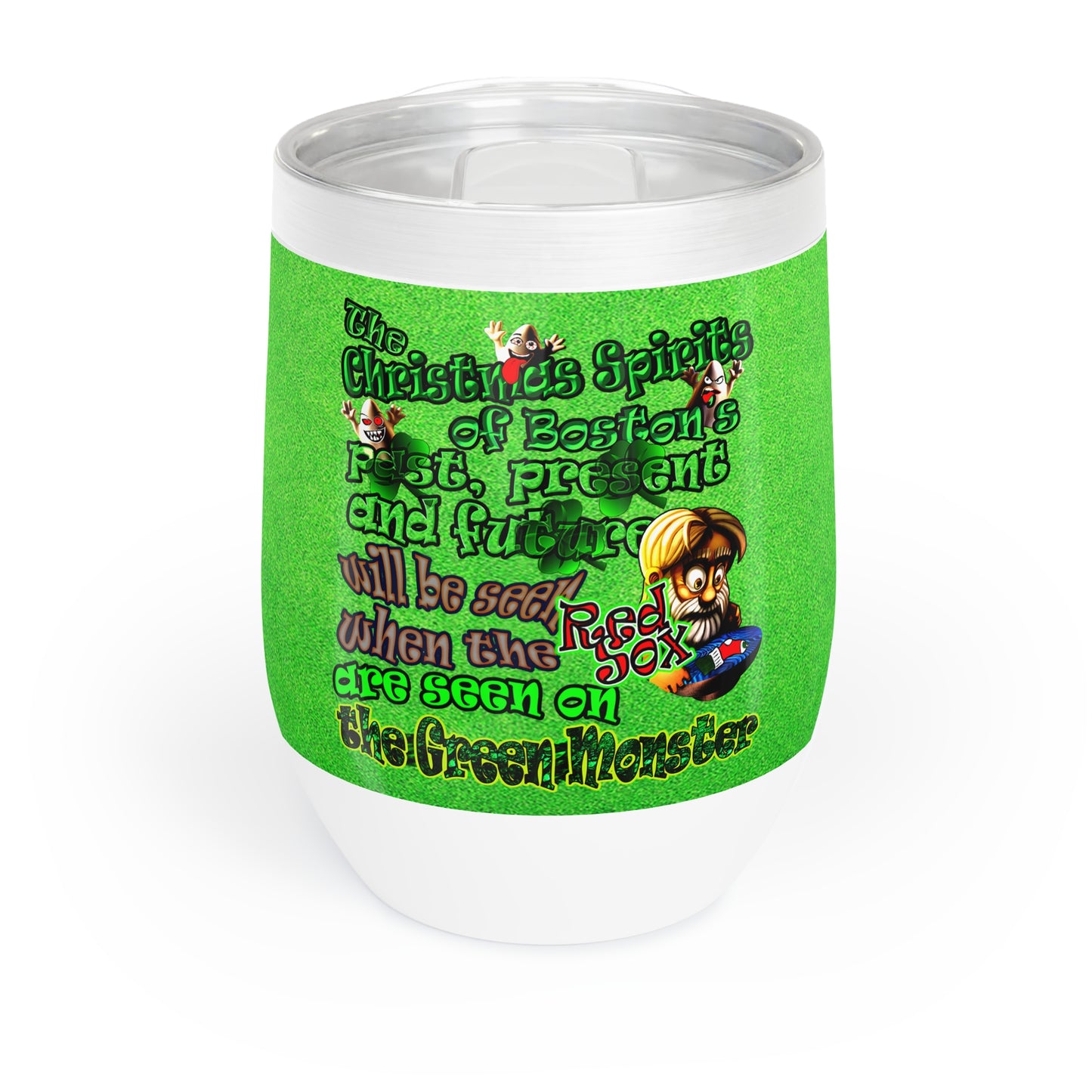 christmas spirits of boston - Chill Wine Tumbler (green turf)