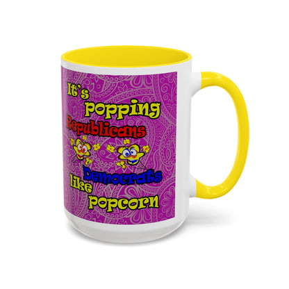 popping like popcorn - Accent Mug (pink swirl)