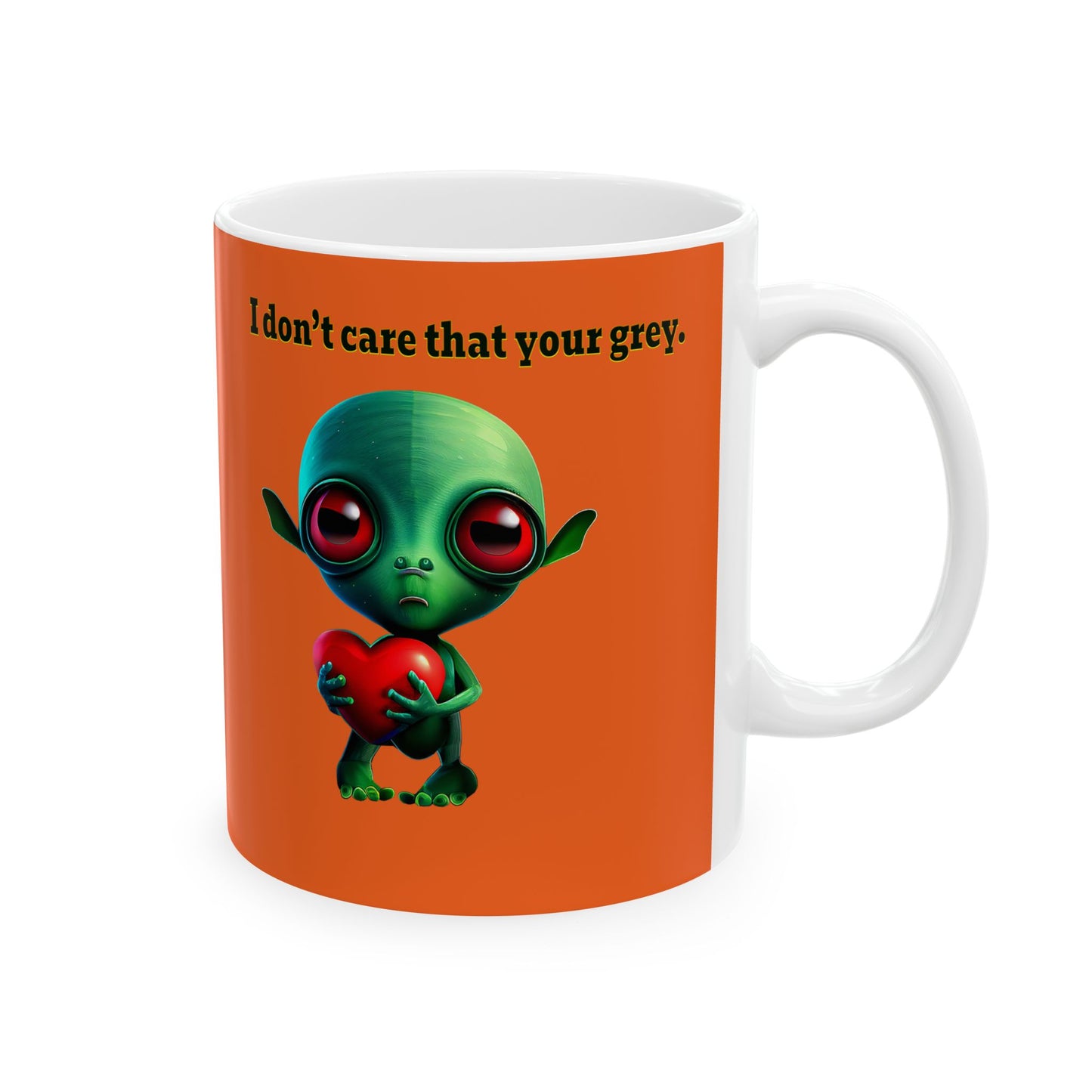 I don't care that your grey - White Mug (orange)