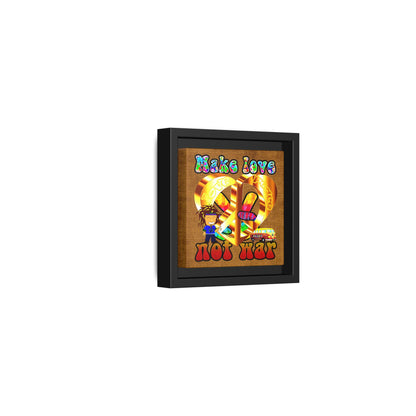 love peace - framed canvas art (brown papyrus)