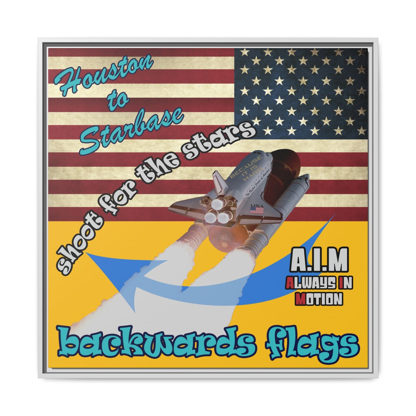 shoot for the stars - framed canvas art (yellow)