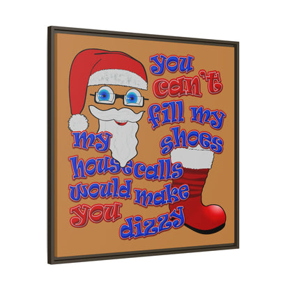 santa's shoes - framed canvas art (light brown)