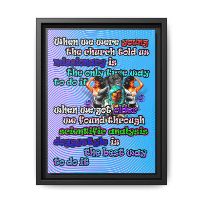 doggystyle - framed canvas art (light blue-purple wave)