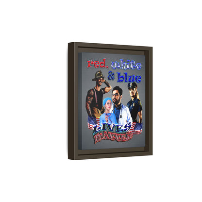 rw&b lives matter - framed canvas art (grey-light grey)