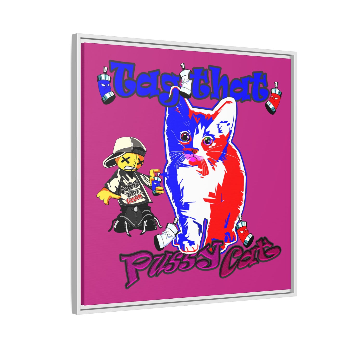 tag that - framed canvas art (pink)