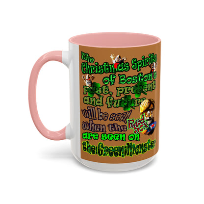 christmas spirits of boston - Accent Mug (light brown)