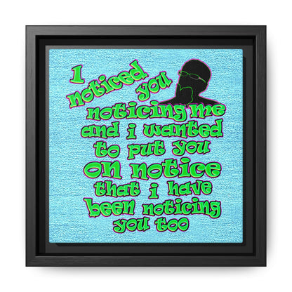 noticed you noticing - framed canvas art (faded blue)