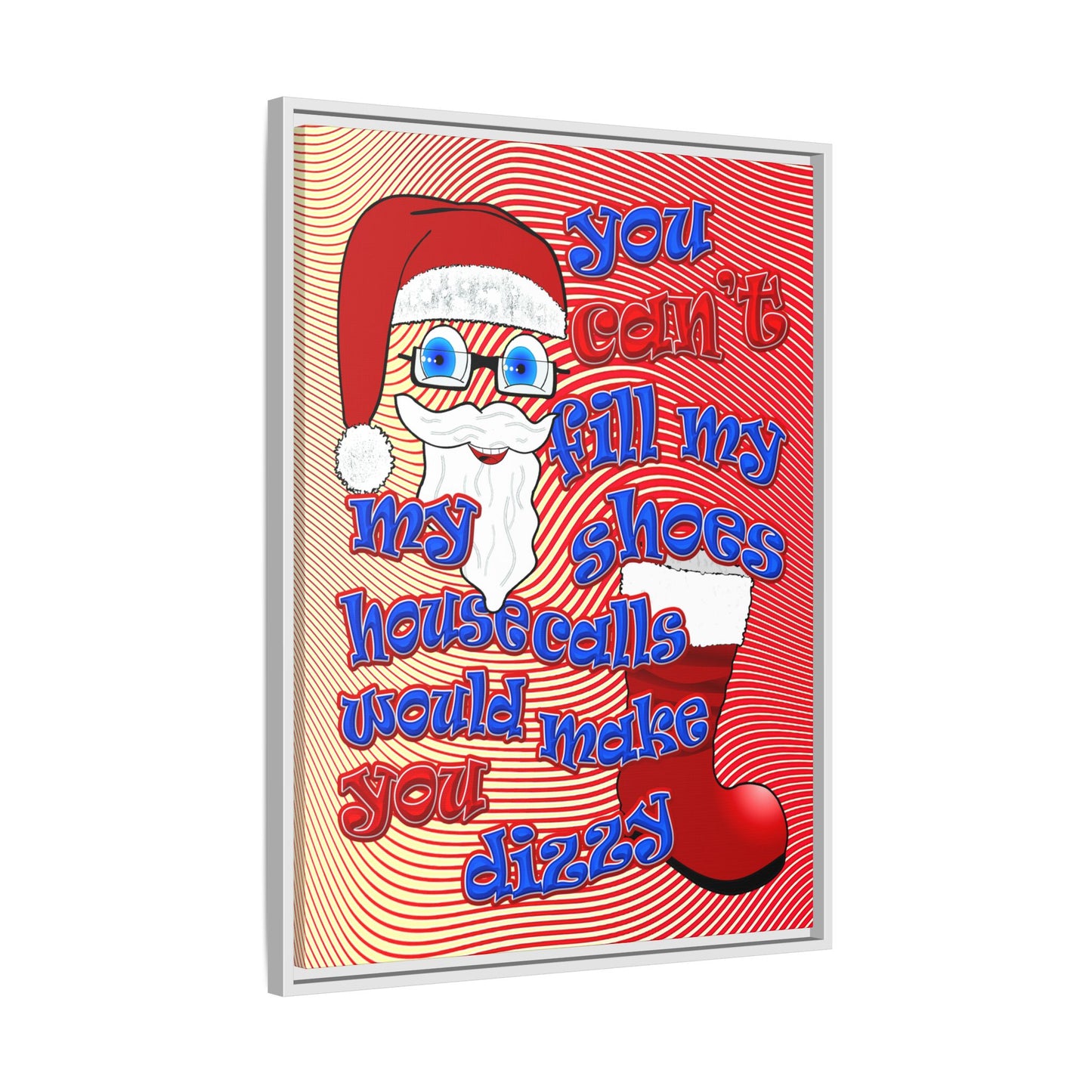 santa's shoes - framed canvas art (yellow-orange wave)