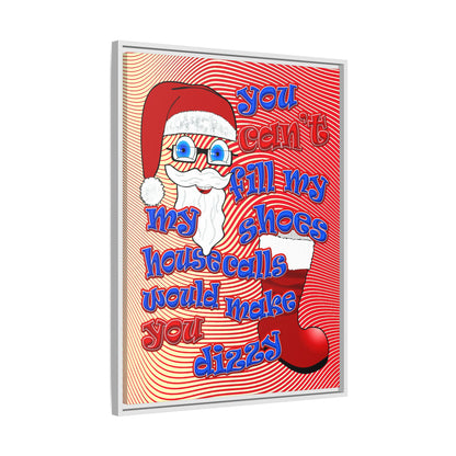 santa's shoes - framed canvas art (yellow-orange wave)