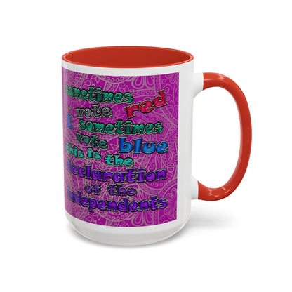 declaration of the independents - Accent Mug (pink swirl)