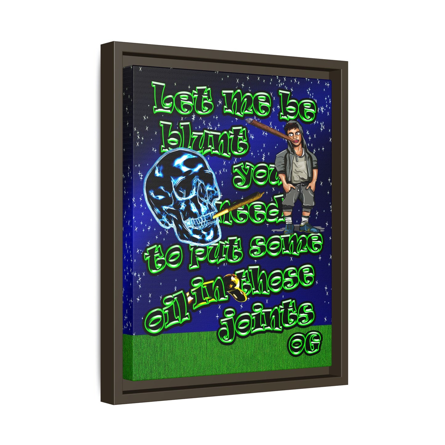 og - framed canvas art ('snoops' background)