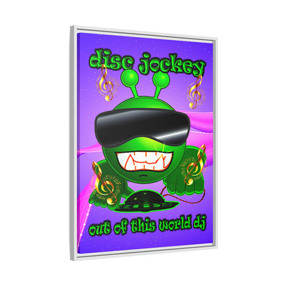 disc jockey - framed canvas art (purple-pink wave)