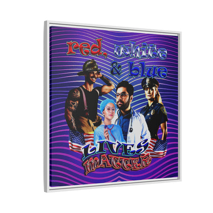rw&b lives matter - framed canvas art (purple wave)