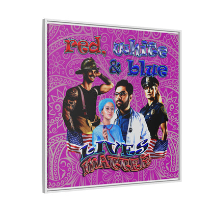 rw&b lives matter - framed canvas art (pink swirl)