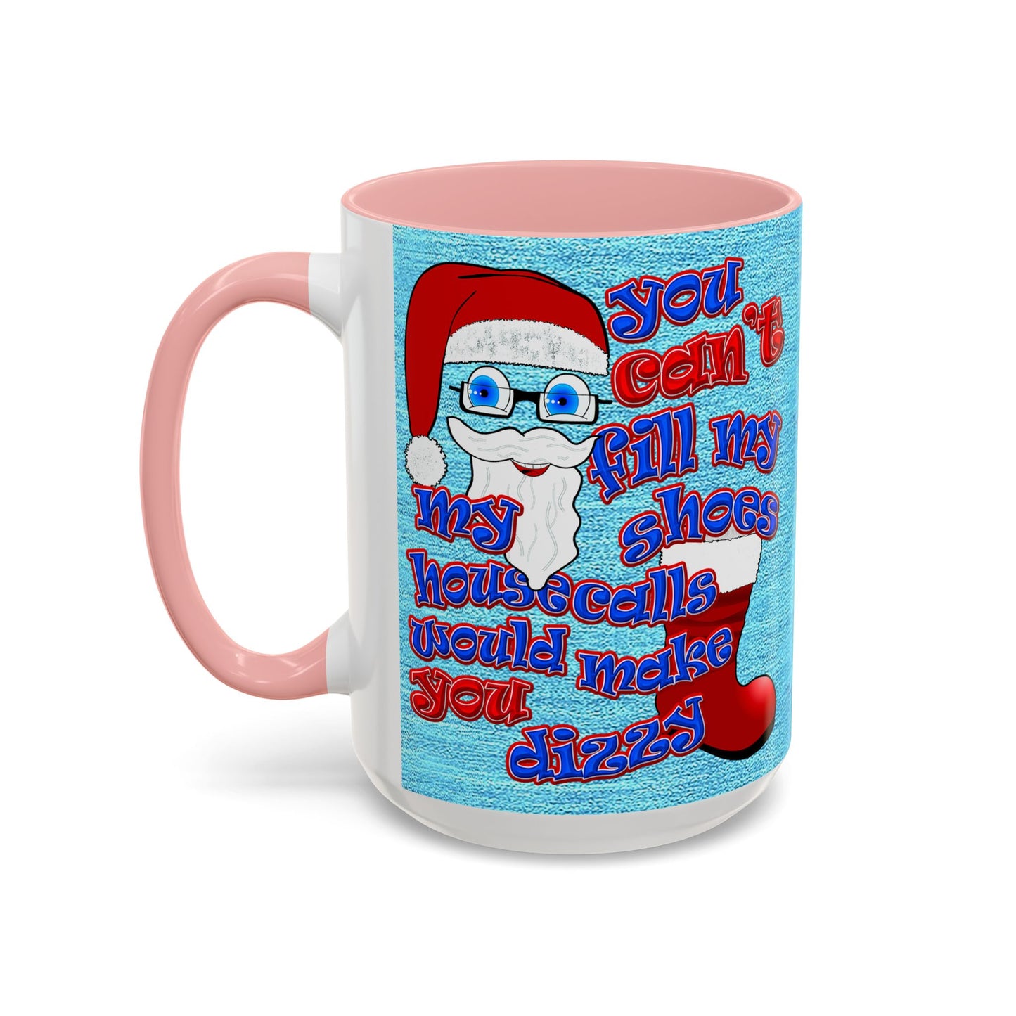santa's shoes - Accent Mug (faded dark blue)