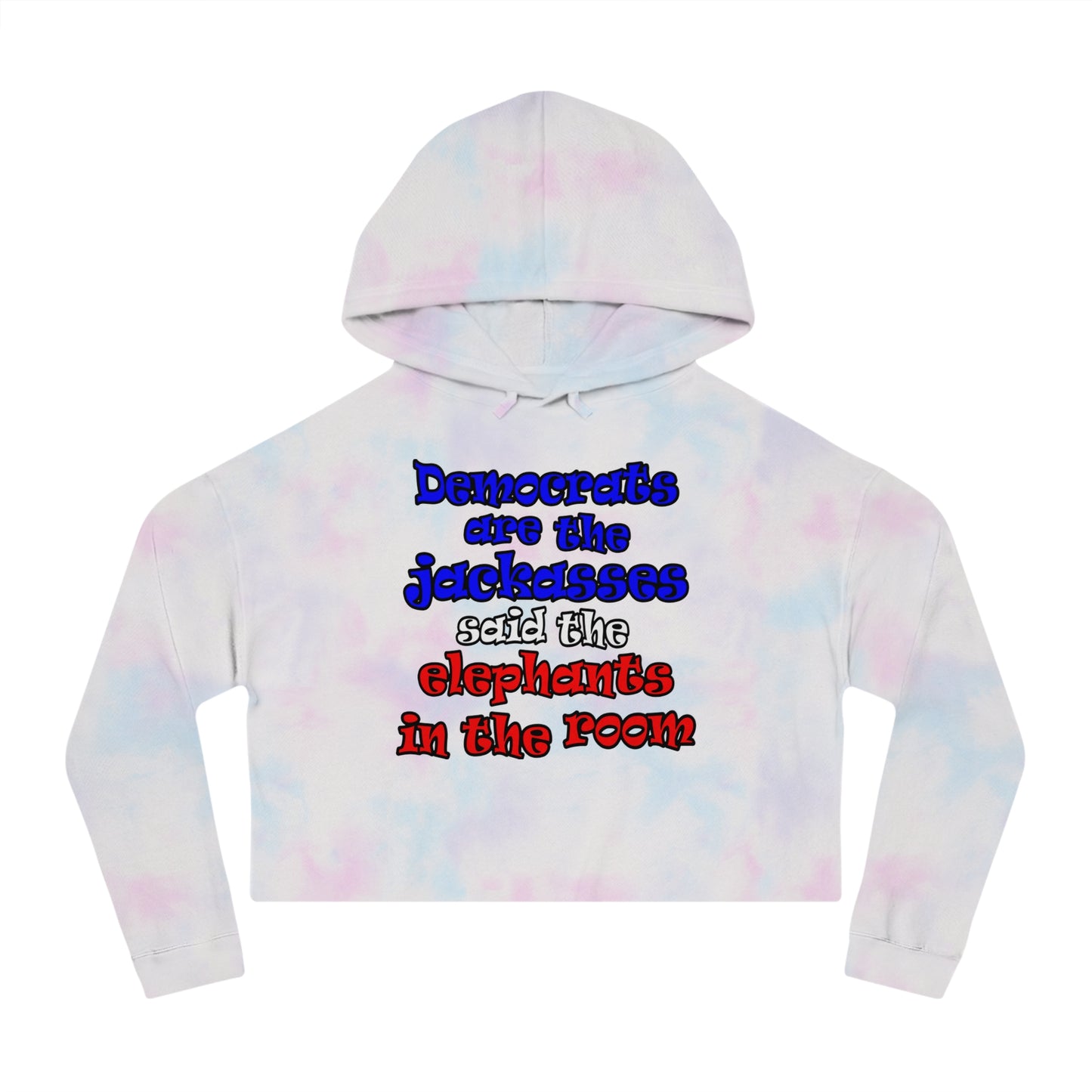 donkeys and elephants - Women’s Cropped Hooded Sweatshirt