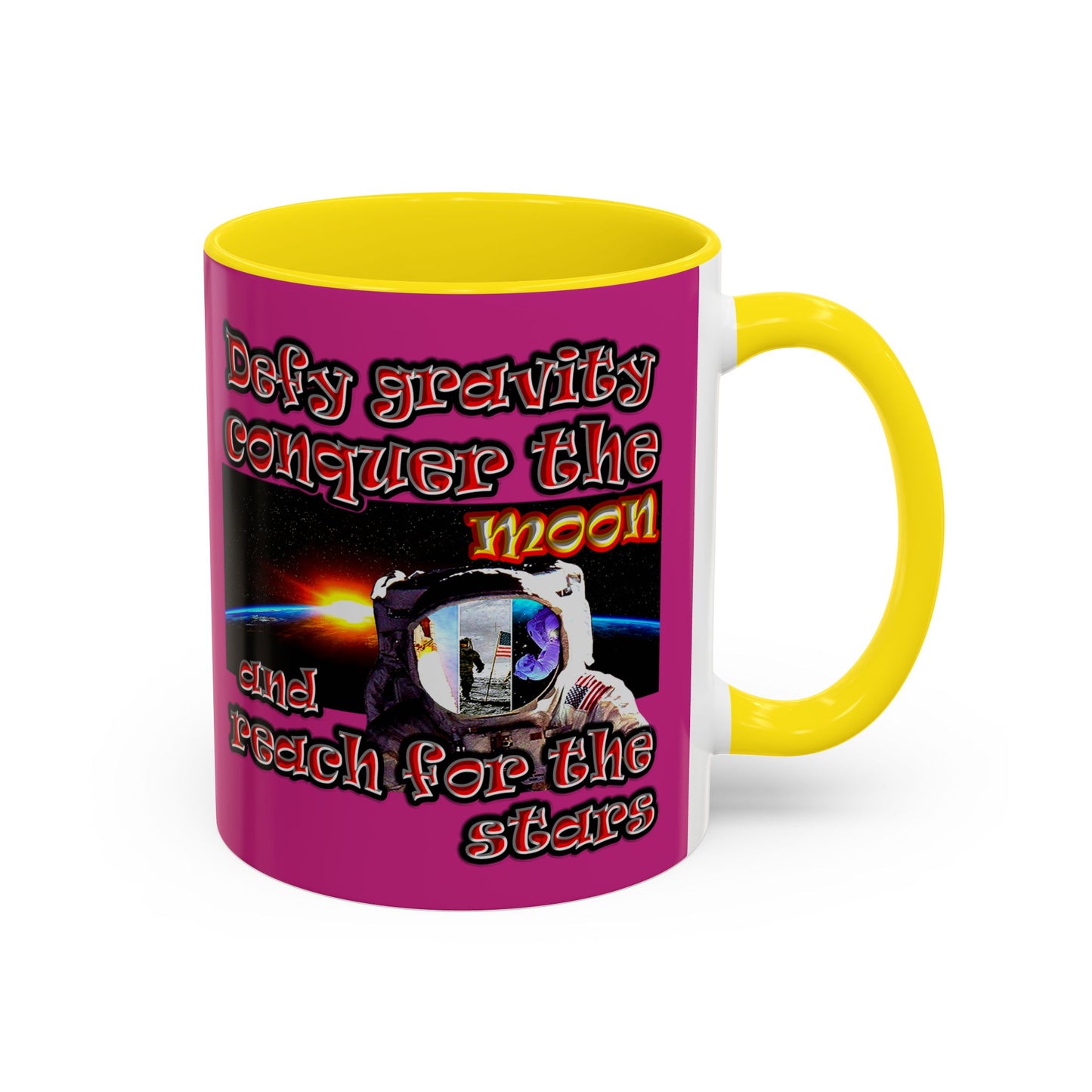 defy conquer reach - Accent Mug (pink)