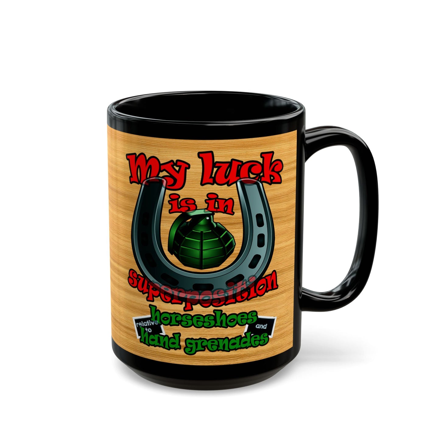 my luck - Black Mug (butterscotch wood finish)