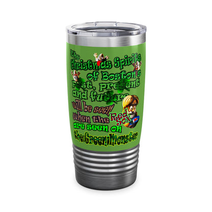 christmas spirits of boston - Ringneck Tumbler, 20oz (green)